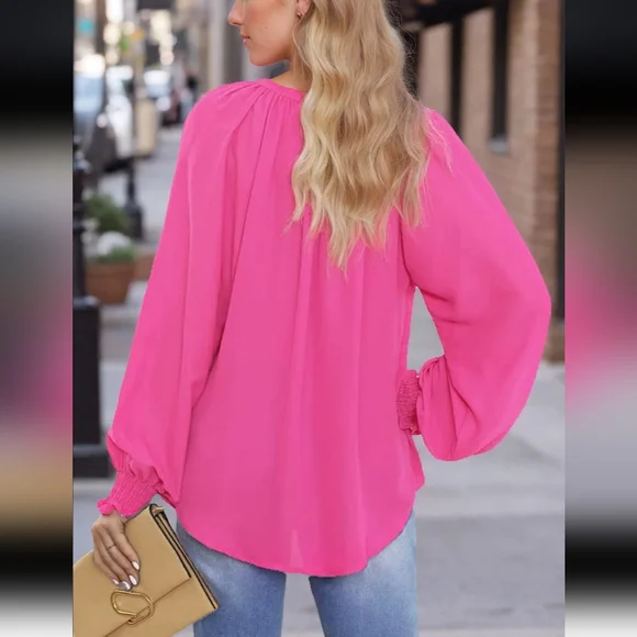 ❤️LAST ONE 🌺 Chic Pink Blouse - Picture 4 of 11